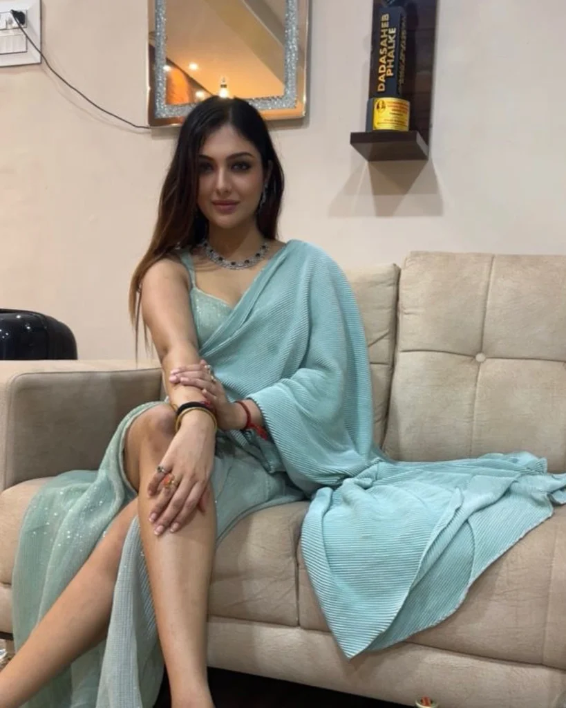Khushi Mukherjee in Blue Saree