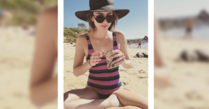 Shelley Hennig Bikini and Swimsuit with Hat Image