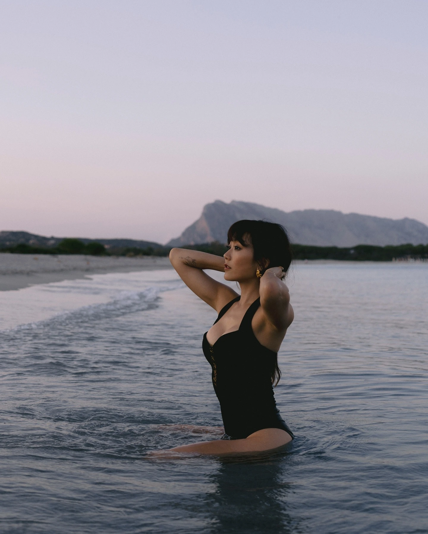 Karen Fukuhara In Black Swimsuit